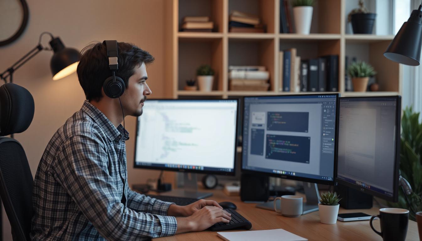 Solo developer working in a quiet studio
